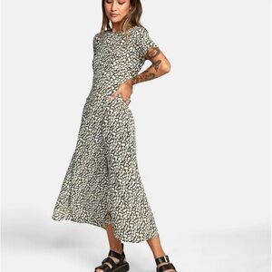 RVCA Black and Yellow Floral Dress